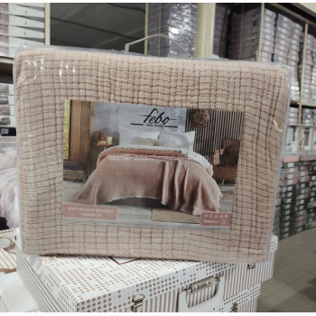 Покривало Муслін Soft muslin blanket Бежеве