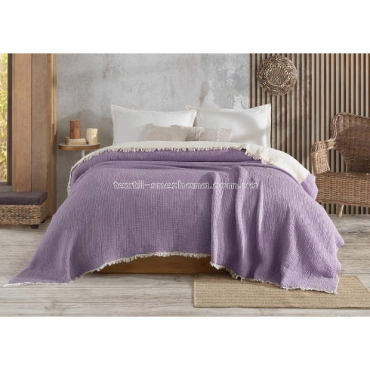 Покривало Муслін Soft muslin blanket Фіолетове