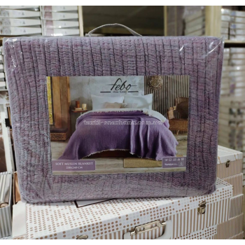 Покривало Муслін Soft muslin blanket Фіолетове