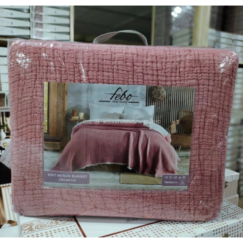 Покривало Муслін Soft muslin blanket Рожеве