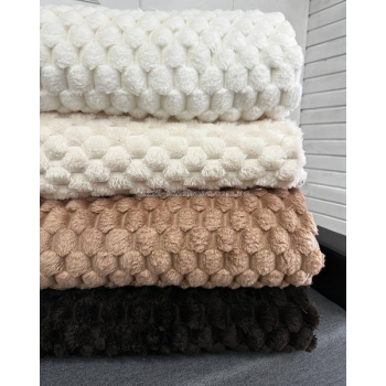 Плед покривало Королівська мікрофібра Соти Молочний