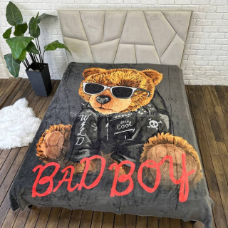 Покривало Плед Велюрове Двухстороннє з 3D малюнком Bad Boy