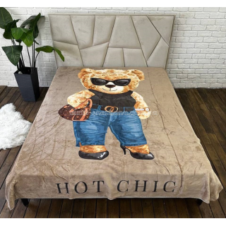 Покривало Плед Велюрове Двухстороннє з 3D малюнком HOT CHIC