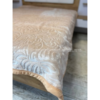 Велюрове покривало з візерунком Персиковий купити | Textil-Snezhana 