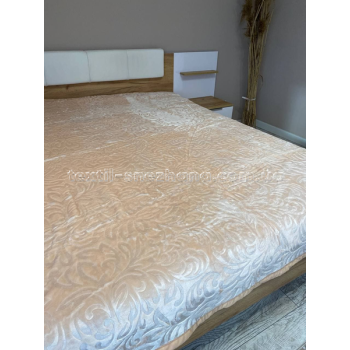 Велюрове покривало з візерунком Персиковий купити | Textil-Snezhana 