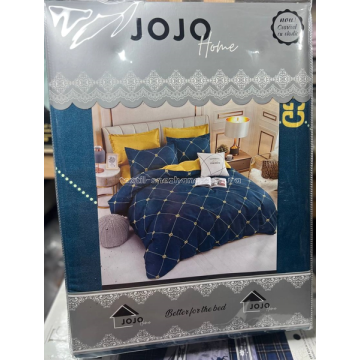 Постільна білизна Євро Jojo Синьо-жовта