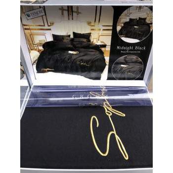 Постільна білизна Евро Crown Tencel в коробці Чорна
