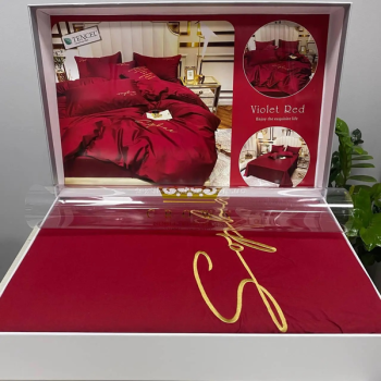 Постільна білизна Евро Crown Tencel в коробці Червона