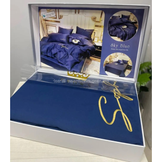 Постільна білизна Евро Crown Tencel в коробці Синя