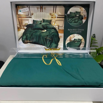 Постільна білизна Евро Crown Tencel в коробці Зелена