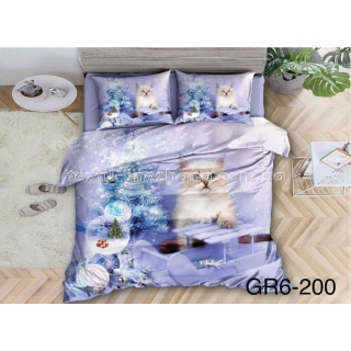 Постільна білизна Фланель Люкс East Comfort New Casual Новорічна киця