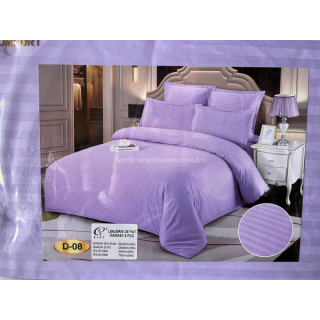 Постільна білизна Евро Сатин Страйп East Comfort Бузкова