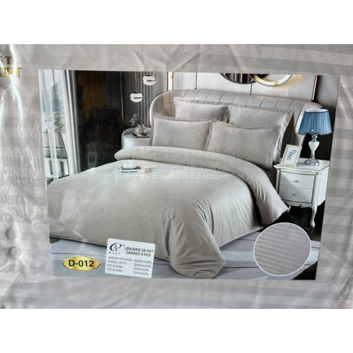 Постільна білизна Евро Сатин Страйп East Comfort Світло-Сіра