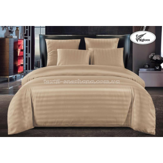 Постільна білизна Євро Сатин Страйп Koloco Капучінова