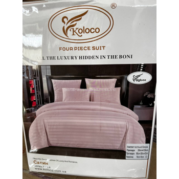 Постільна білизна Євро Сатин Страйп Koloco Рожева