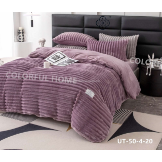 Постільна білизна Євро Велюр Шарпей Colorful home Фіолетова