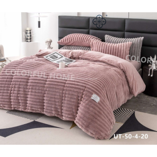 Постільна білизна Євро Велюр Шарпей Colorful home Рожева