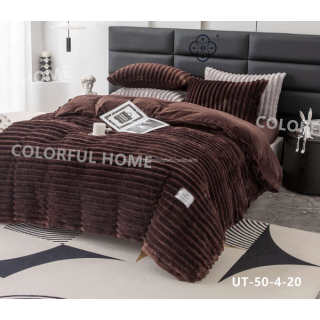 Постільна білизна Євро Велюр Шарпей Colorful home Шоколадна