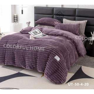 Постільна білизна Євро Велюр Шарпей Colorful home Темно-Фіолетова