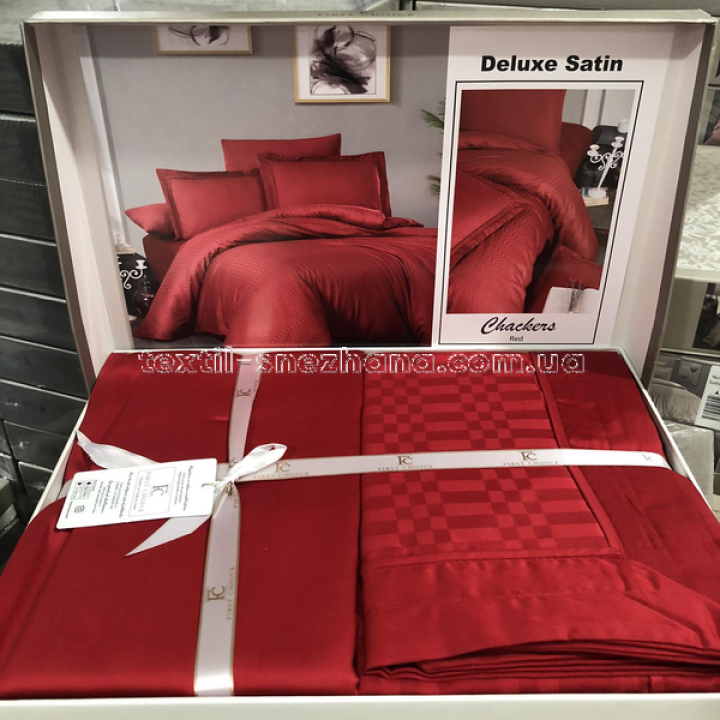 Постільна білизна First Choice Satin Deluxe Червоне
