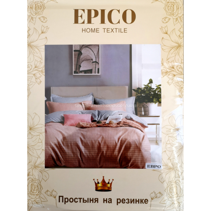 Постільна білизна полуторка Фланель Epico  Розова клітинка